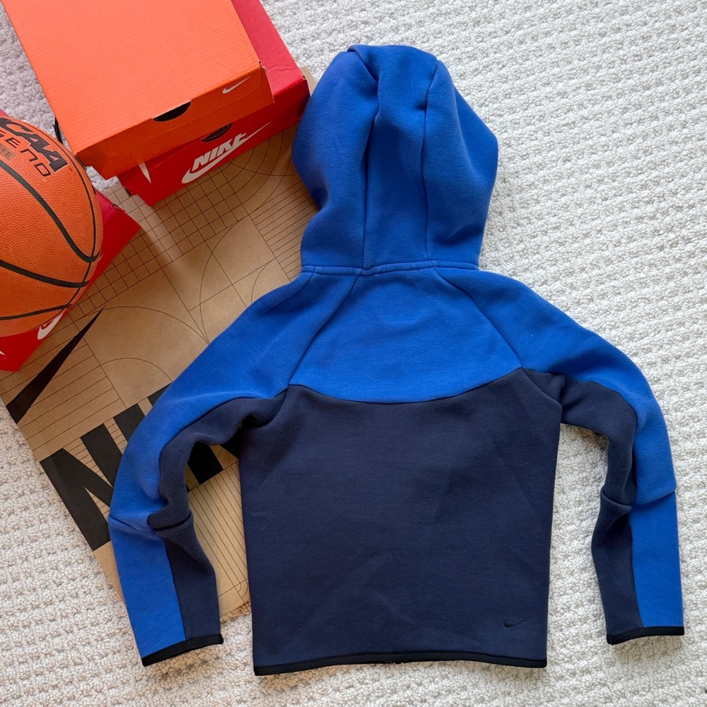 Bundle: Kids Nike Tech Blue Zip-Up Hoodies - Grey & Royal/Navy - Picture 3 of 8